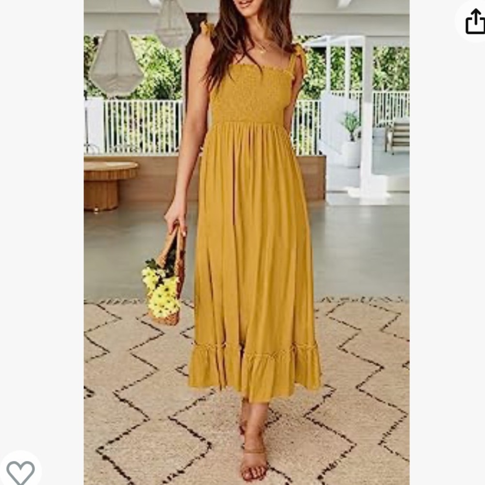 Yellow Summer Tie Strap Dress